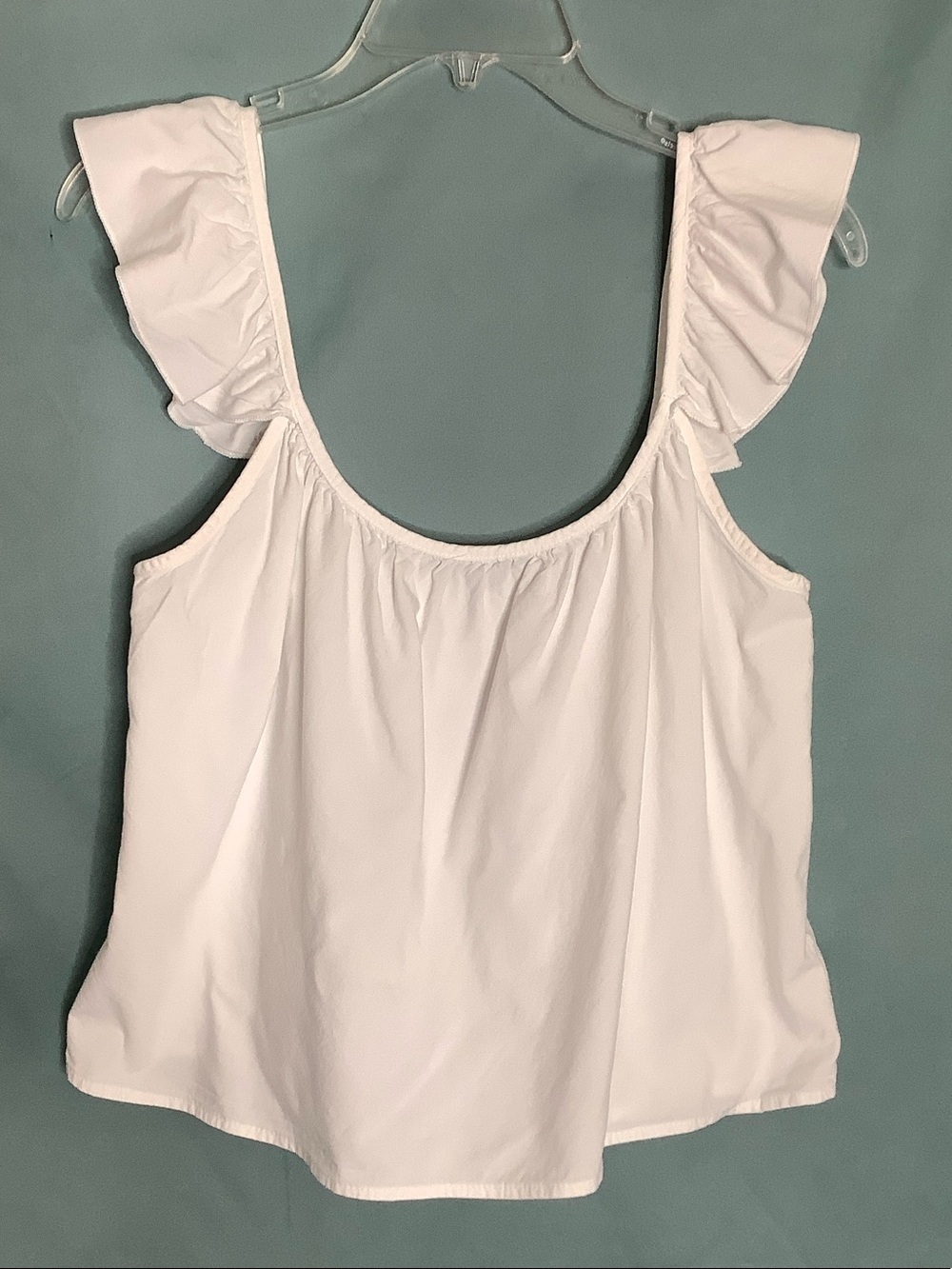 Amadi White Ruffle Shoulder Strap Tank Top Size S